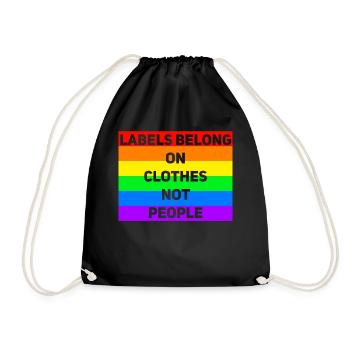 Les étiquettes appartiennent aux vêtements et non aux personnes - Sac de sport léger - noir - Devant