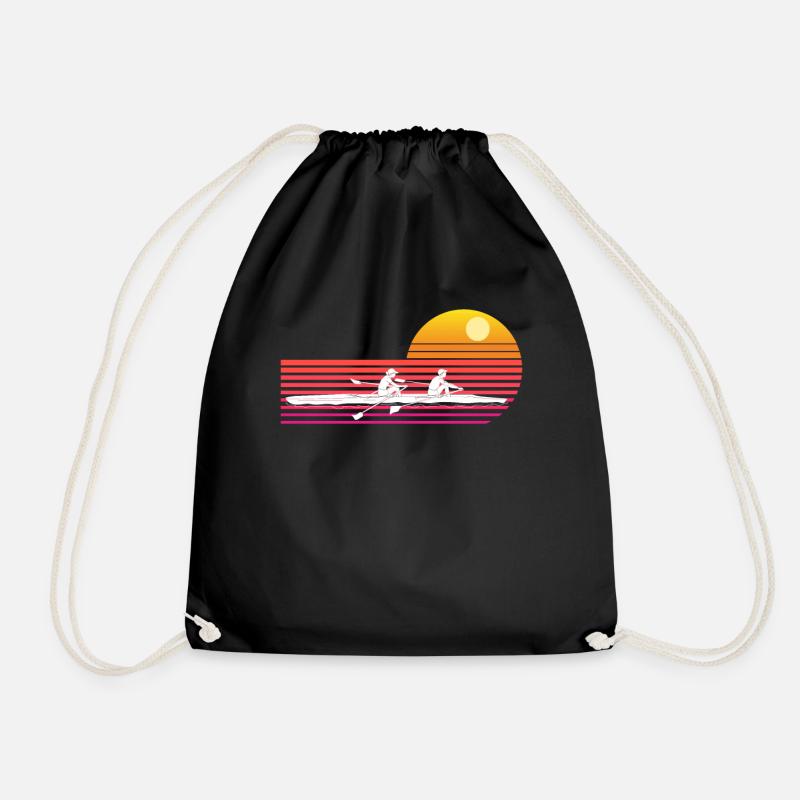Vintage rowing rowing gift - Drawstring Bag - black