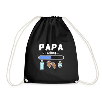 expectant father - dad is loaded - Drawstring Bag - black - Front