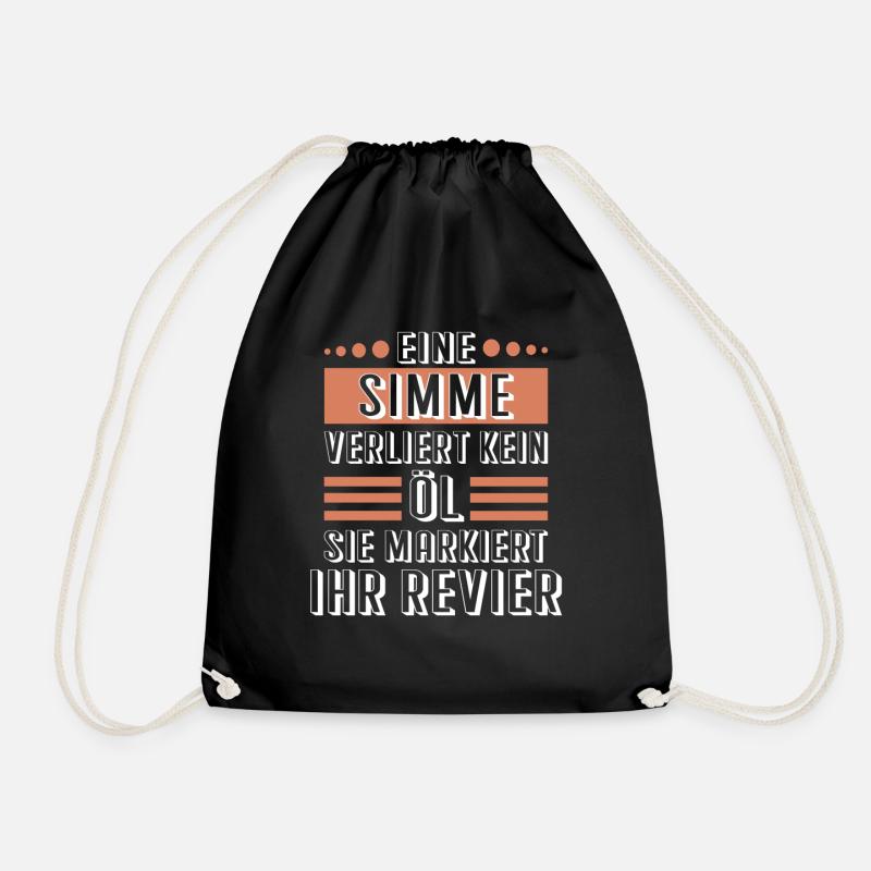 Simson Spruch Simme Moped - verliert kein Öl - Turnbeutel - Schwarz