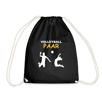 Volleyballspieler Volleyballspielerin Liebespaar - Turnbeutel - Schwarz - Vorne