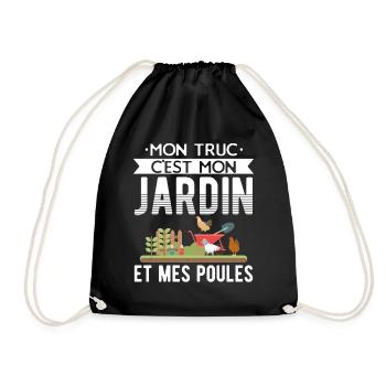 Papy Poule - Jardinage et Poules Cadeaux - Sac de sport léger - noir - Devant