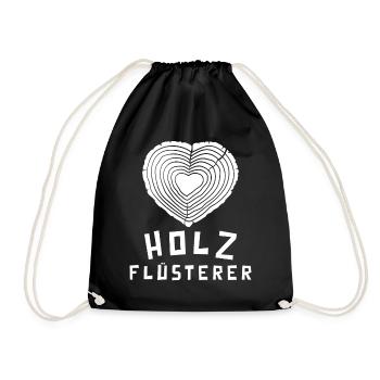 Holzflüsterer Schreiner Tischler Holzfäller - Turnbeutel - Schwarz - Vorne