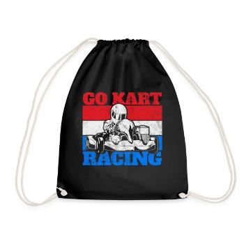 Gokart Racing Gokart Karting - Turnbeutel - Schwarz - Vorne