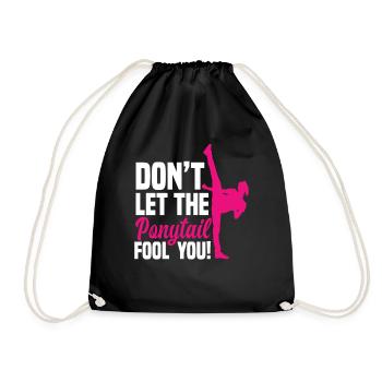 Cadeau d'artiste martial de fille de taekwondo - Sac de sport léger - noir - Devant