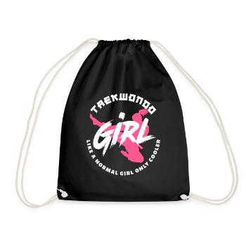 Idée cadeau de taekwondo fille sportive - Sac de sport léger - noir - Devant