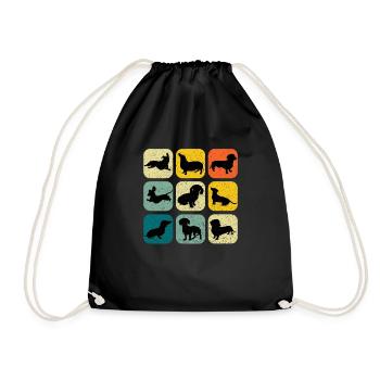 Dachshund Dachshund Retro Edition 9 - Drawstring Bag - black - Front