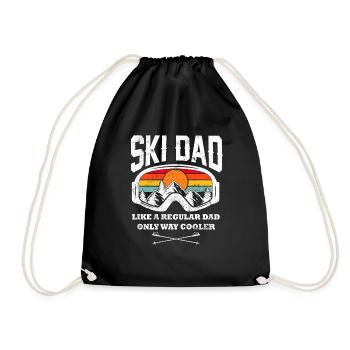 Skiing winter winter sports gift - Drawstring Bag - black - Front