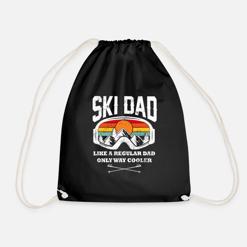 Ski Fahren Winter Wintersport Geschenk - Turnbeutel - Schwarz