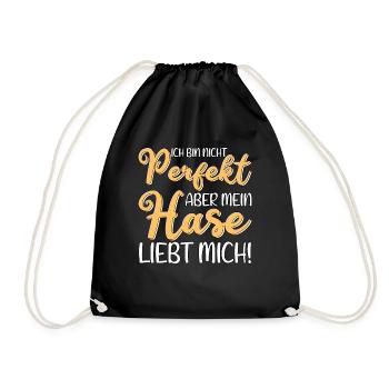 Mein Hase Kaninchen liebt mich - Turnbeutel - Schwarz - Vorne