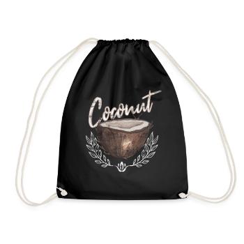 Coconut lover fruit coconut - Drawstring Bag - black - Front