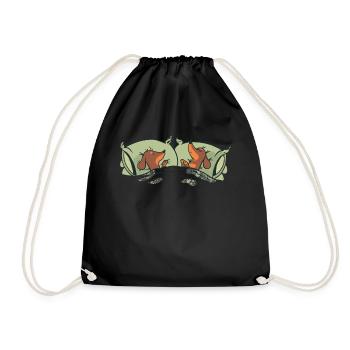 Schlafende Dackel im Bett Tier Geschenkidee Hunde - Drawstring Bag - black - Front