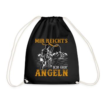 Mir reichts ich geh' angeln Angler Geschenkidee - Turnbeutel - Schwarz - Vorne