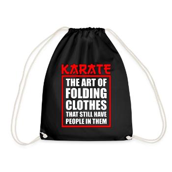 Karate Kampfsport Kung Fu Karateka Geschenk - Turnbeutel - Schwarz - Vorne