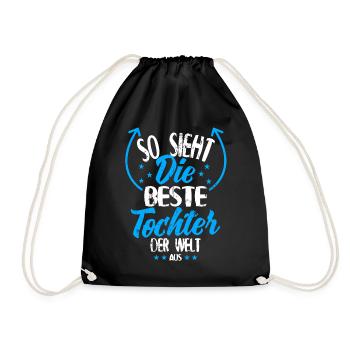 Beste Tochter der Welt - Geschenkidee für Tochter - Turnbeutel - Schwarz - Vorne