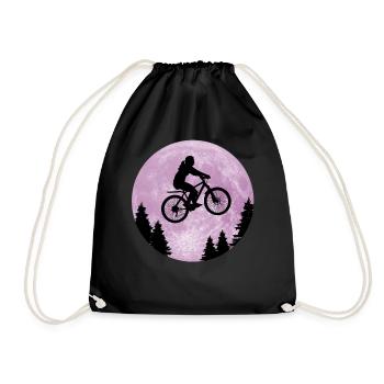 Radfahrerin Rad Fahren Damen Mädchen Geschenk - Turnbeutel - Schwarz - Vorne
