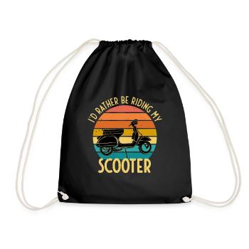 I prefer to ride scooter moped gift - Drawstring Bag - black - Front