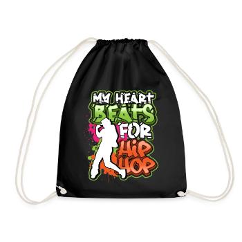 Street dance hip hop rap dancing techno bboy mc - Drawstring Bag - black - Front