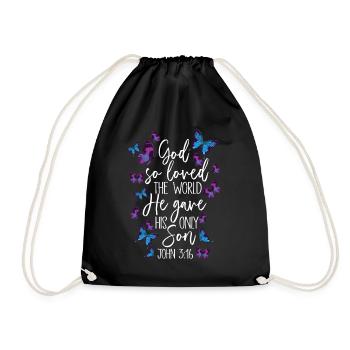 Christian bible verse religion - Drawstring Bag - black - Front