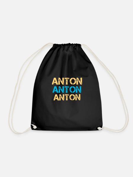 Anton, Anton Name, Anton Geschenk - Turnbeutel - Schwarz