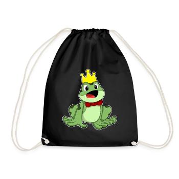 Frog Crown - Drawstring Bag - black - Front
