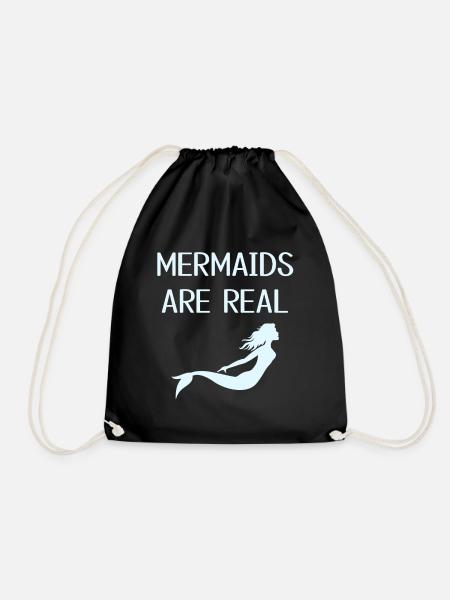 Mermaids - Drawstring Bag - black