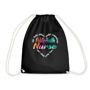 Public health nurse - Drawstring Bag - black - Front