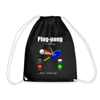 Ping-Pong - Turnbeutel - Schwarz - Vorne