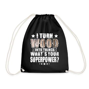 Wood - Drawstring Bag - black - Front