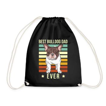 Best Bulldog Dad ever - Drawstring Bag - black - Front