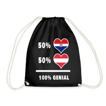 Croatia and Austria Genial / Gift - Drawstring Bag - black - Front