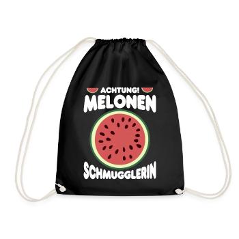 Tolle Melonen Schmugglerin Geschenkidee - Turnbeutel - Schwarz - Vorne