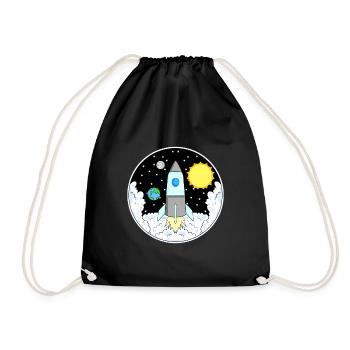 Rocket space - Drawstring Bag - black - Front
