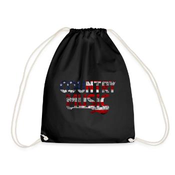 Guitare vintage de musique country - Sac de sport léger - noir - Devant