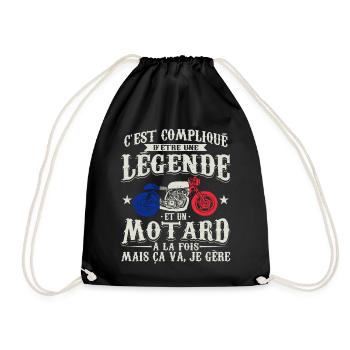 Motard Francais Cadeau - Sac de sport léger - noir - Devant