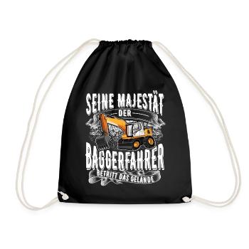 Baggerfahrer - Turnbeutel - Schwarz - Vorne