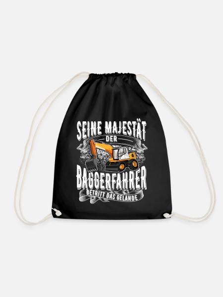 Baggerfahrer - Turnbeutel - Schwarz