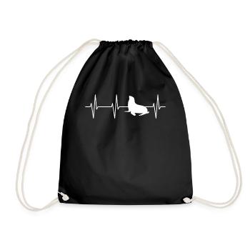T-shirt de battement de coeur de lion de mer - Sac de sport léger - noir - Devant