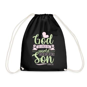 Christian bible verse religion - Drawstring Bag - black - Front
