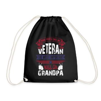 USUS Army - some people call me veteran - Drawstring Bag - black - Front