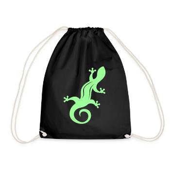 lizard - Drawstring Bag - black - Front
