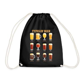 Beer brewmaster types of beer beer drinker gift - Drawstring Bag - black - Front