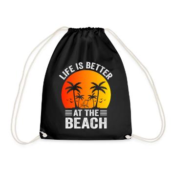 La vie est meilleure à la plage - Sac de sport léger - noir - Devant
