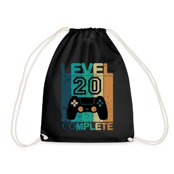 20 Thin Birthday Gift - Drawstring Bag - black - Front