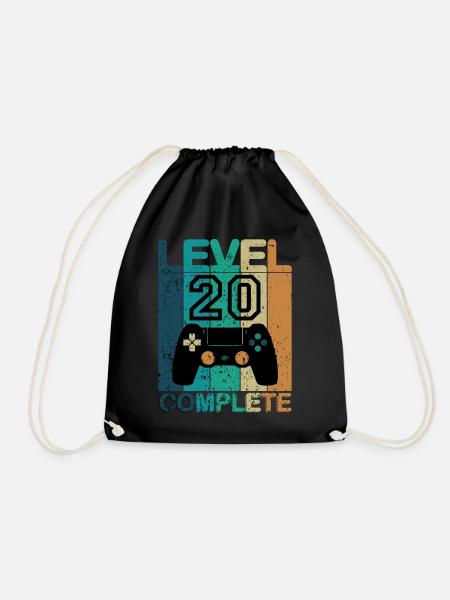 20 Thin Birthday Gift - Drawstring Bag - black