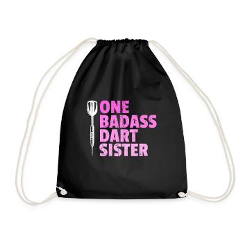 one badass dart sister - Turnbeutel - Schwarz - Vorne