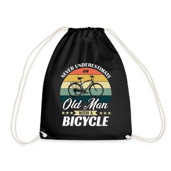 Cyclist bicycle cycling cycling - Drawstring Bag - black - Front