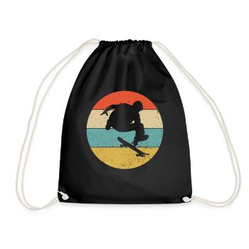 Skateboard Skater Skate Skating Skateboarding - Drawstring Bag - black - Front