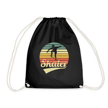 Skater Vintage Skateboard Skate Retro Skateboarder - Sac de sport léger - noir - Devant