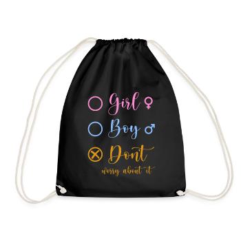 Gender Keeper Gender Reveal Party - Turnbeutel - Schwarz - Vorne